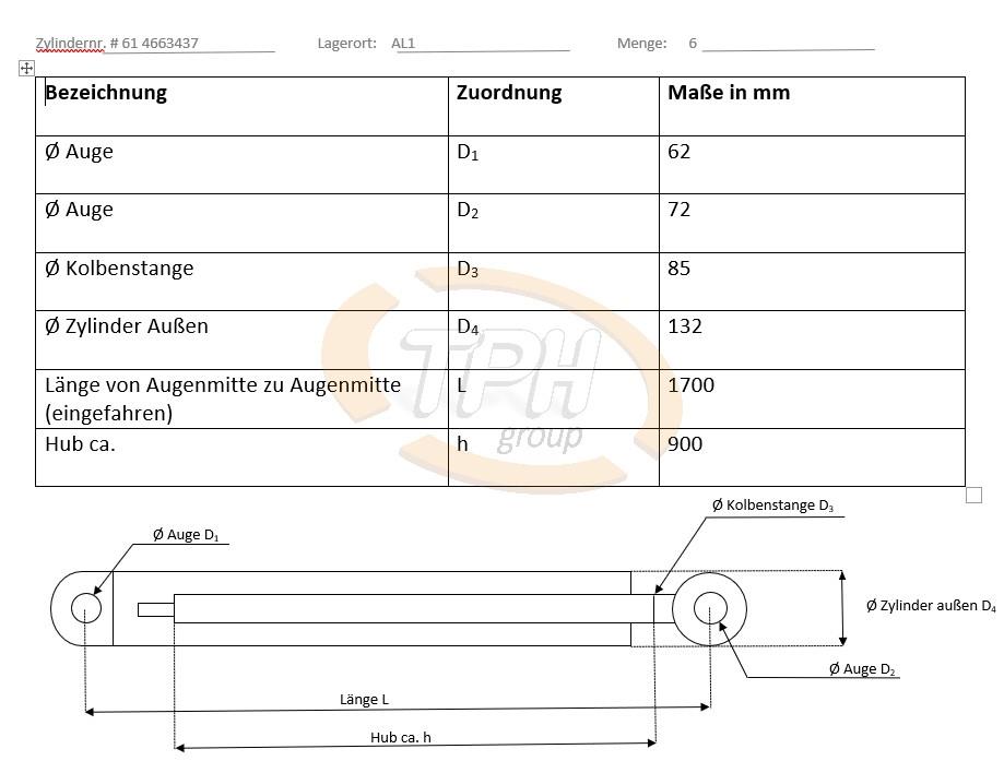 ZYLINDER AUSLEGER Hitachi 9272861